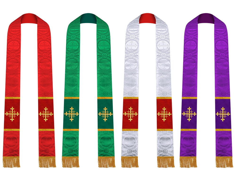 Set of 4 Priest Stole with Spiritual motif