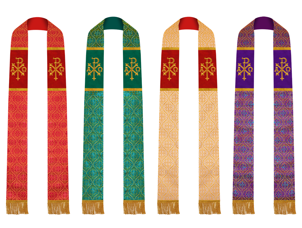 Set of 4 Clergy Stole with Spiritual motif