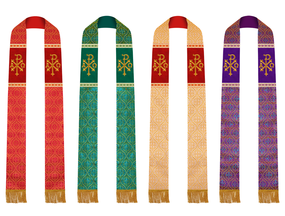 Set of Four Embroidered Stole with Motif