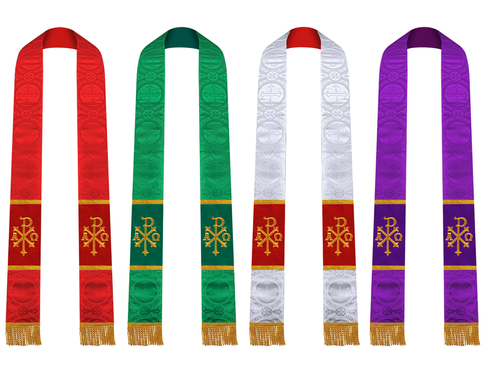 Set of 4 Priest Stole with Spiritual motif