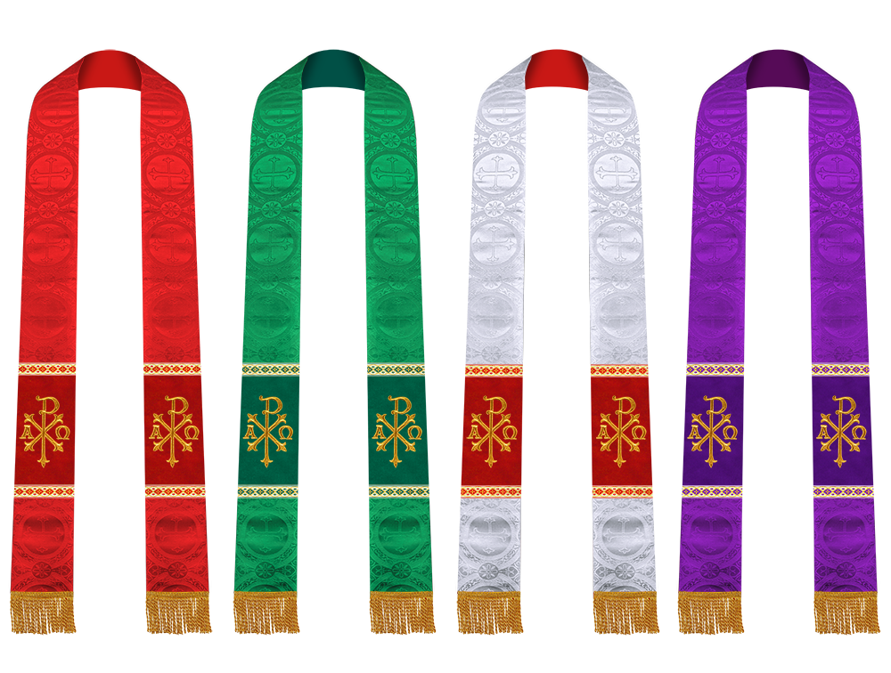 Set of Four Embroidered Stole with Motif