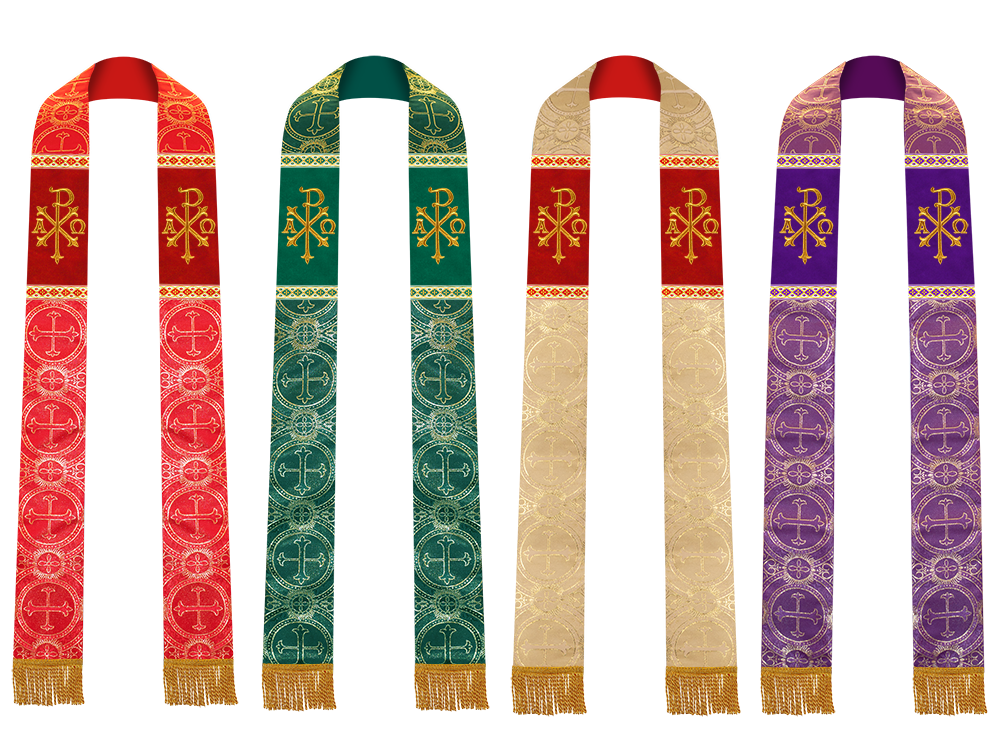 Set of Four Embroidered Stole with Motif