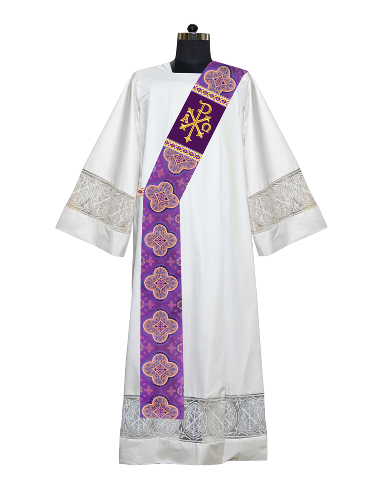 Deacon Stole with Liturgical Motif and Trims
