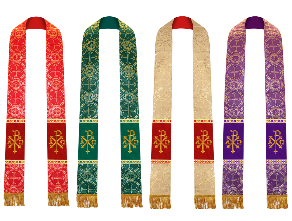 Set of Four Embroidered Stole with Motif