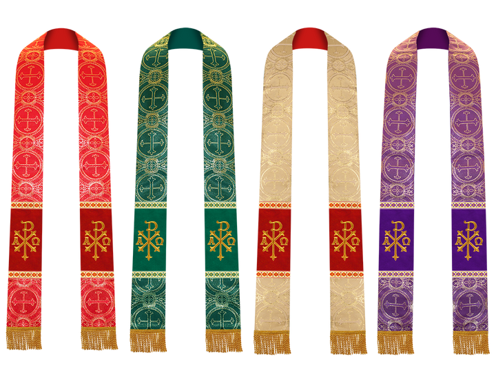 Set of Four Embroidered Stole with Motif