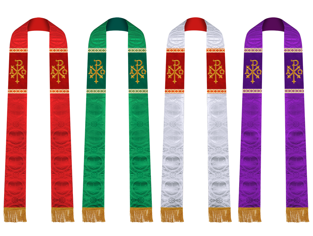 Set of Four Embroidered Stole with Motif