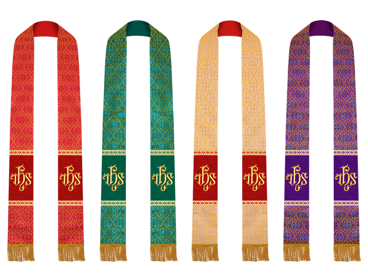 Set of Four Embroidered Stole with Motif