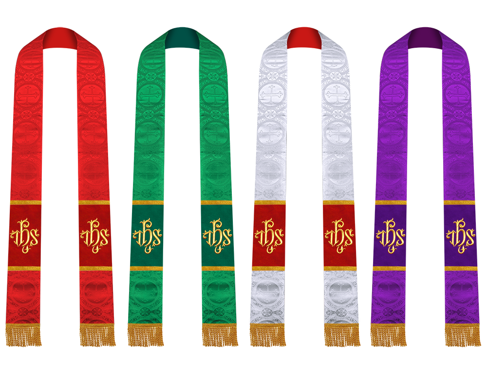 Set of 4 Priest Stole with Spiritual motif