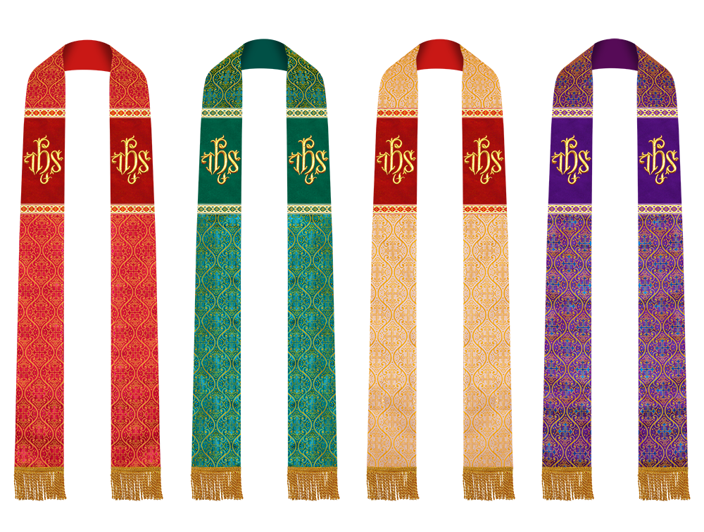 Set of Four Embroidered Stole with Motif