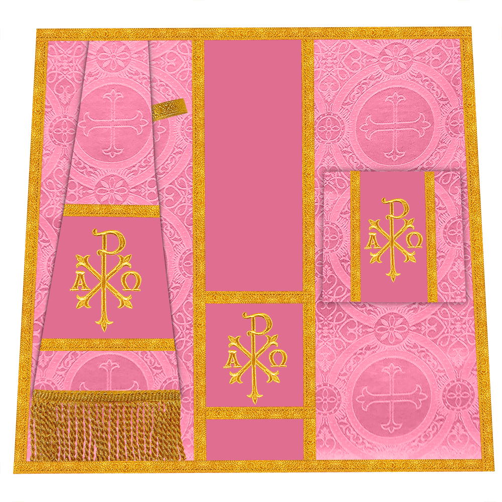 Gothic Cope Vestment with Y Type Motif and Braided Trims
