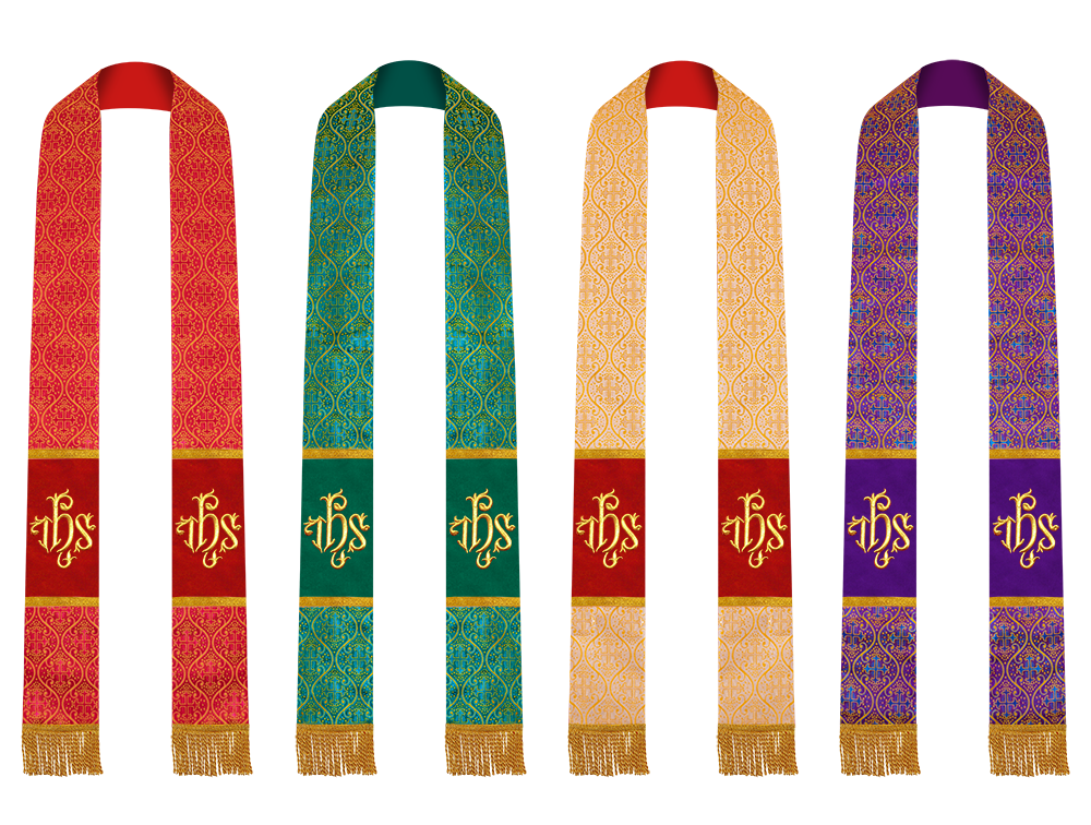 Set of 4 Priest Stole with Spiritual motif