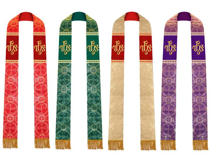 Set of Four Embroidered Stole with Motif