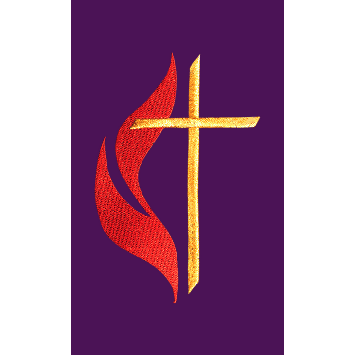 Cross and Flame Motif Embroidered Stole