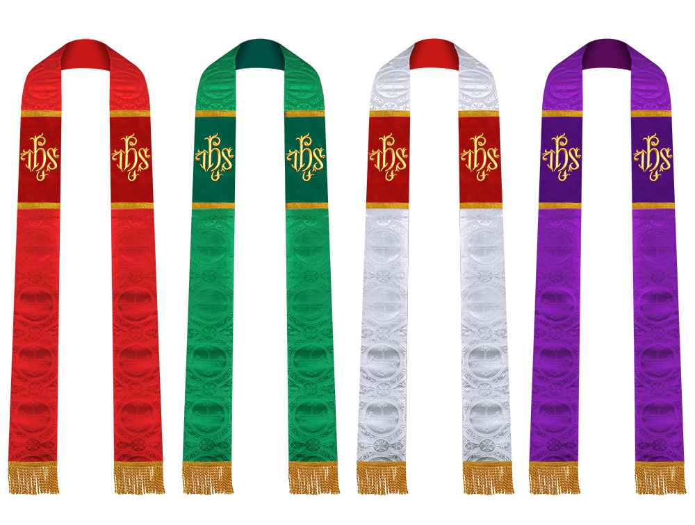 Set of 4 Clergy Stole with Spiritual motif