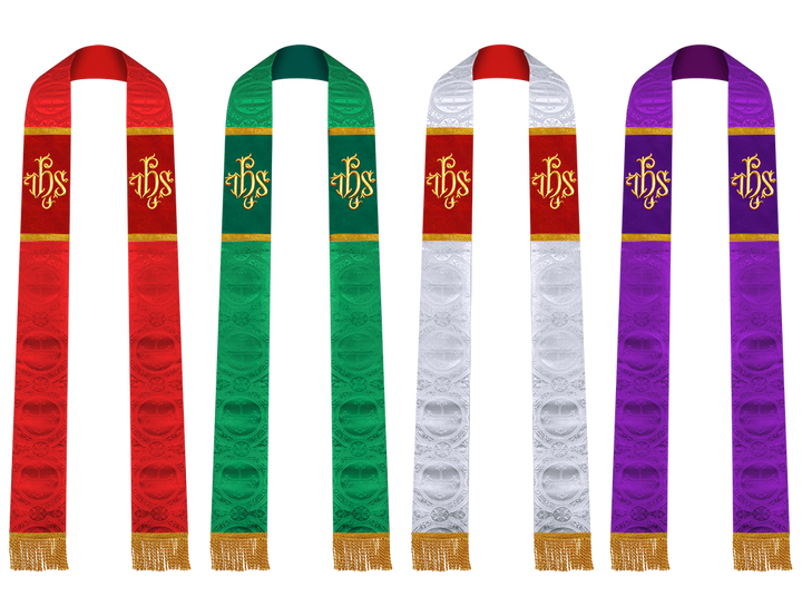 Set of 4 Clergy Stole with Spiritual motif