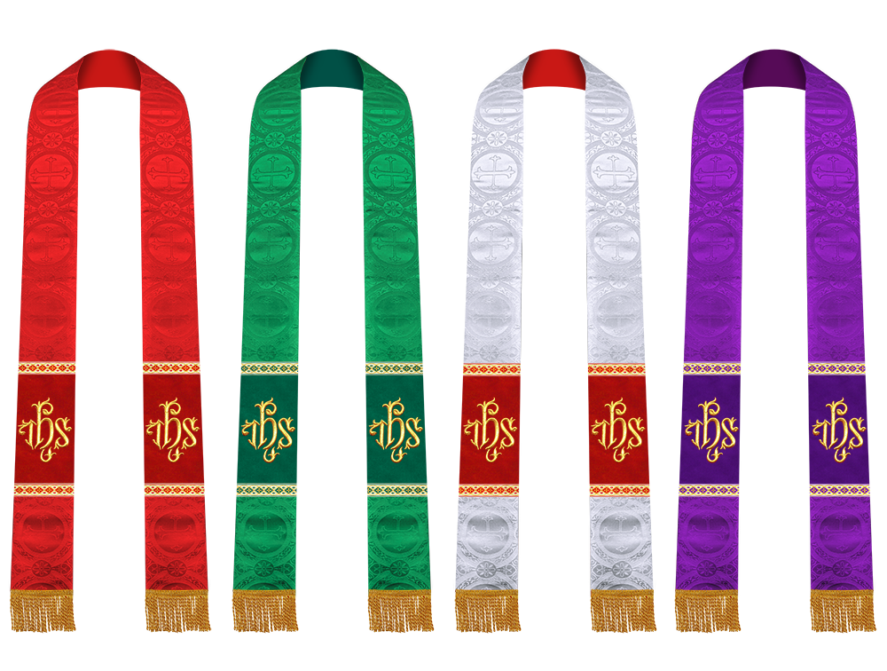 Set of Four Embroidered Stole with Motif