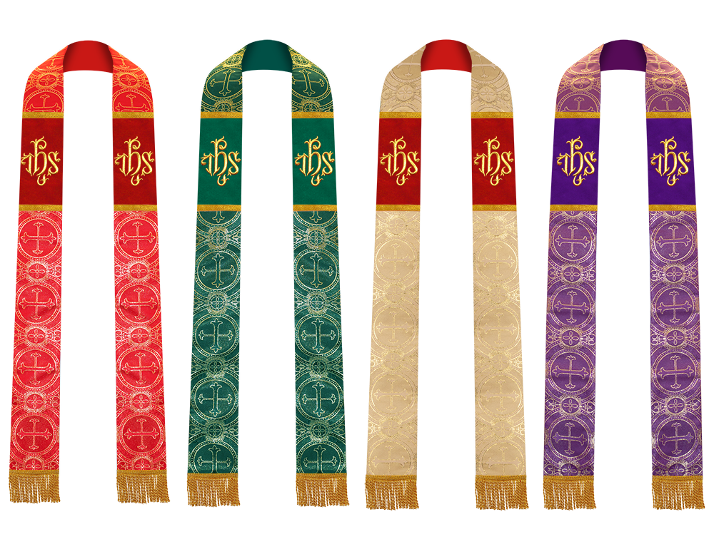 Set of 4 Clergy Stole with Spiritual motif