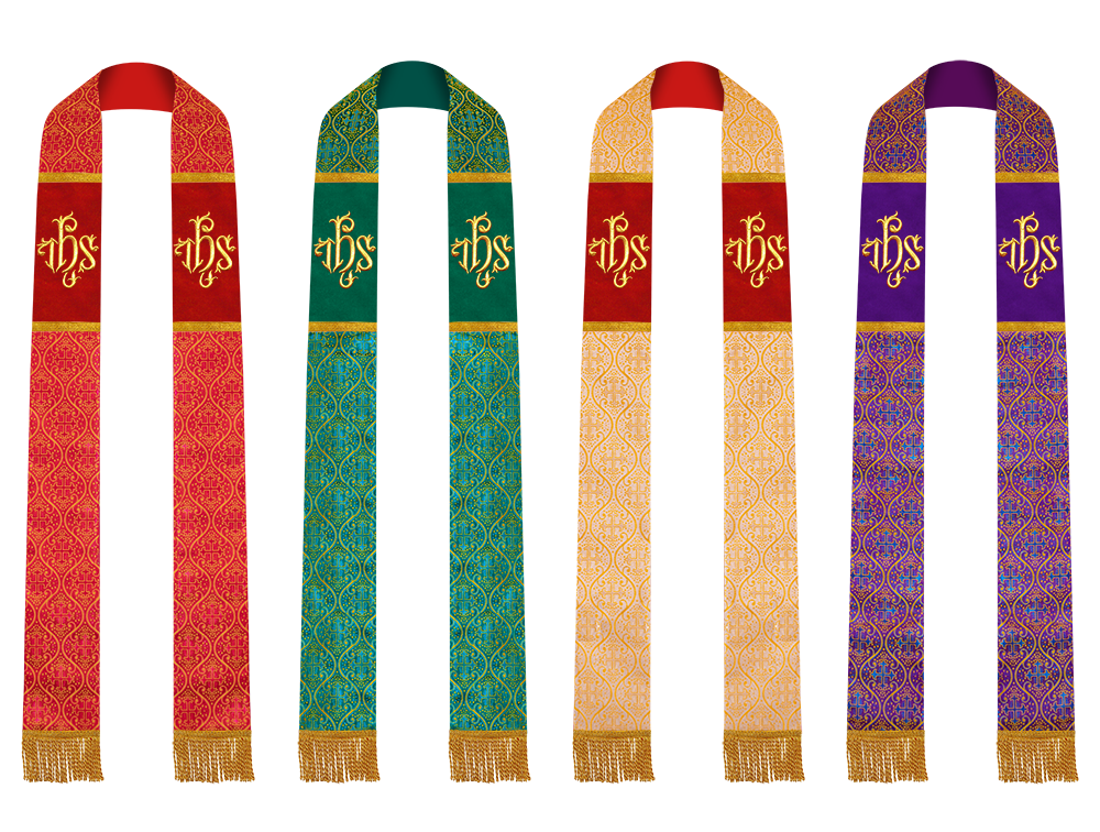 Set of 4 Clergy Stole with Spiritual motif