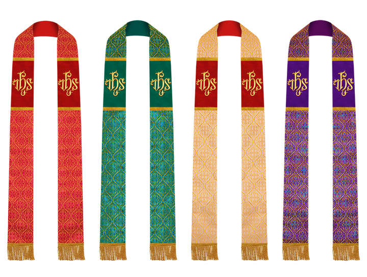 Set of 4 Clergy Stole with Spiritual motif