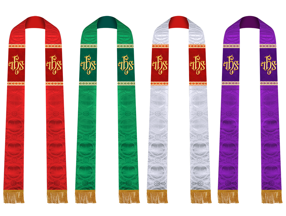 Set of Four Embroidered Stole with Motif