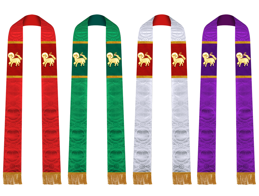 Set of 4 Clergy Stole with Spiritual motif