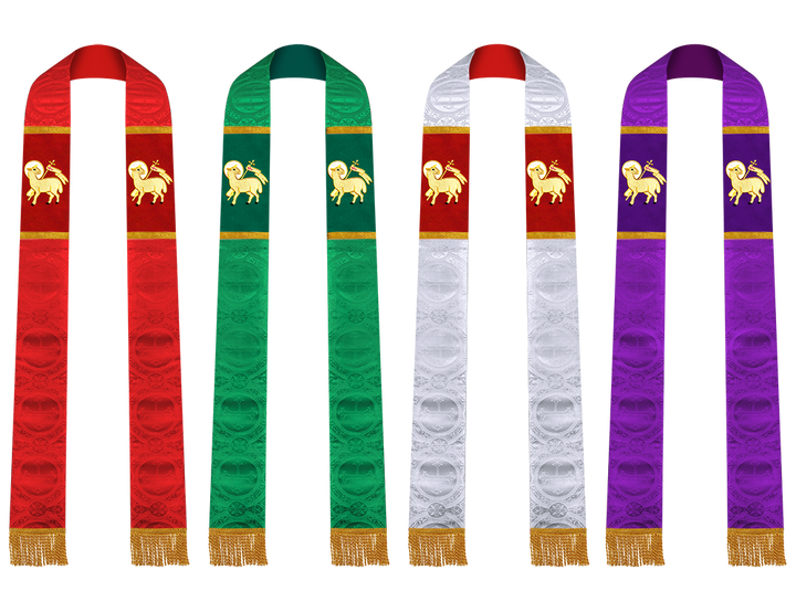 Set of 4 Clergy Stole with Spiritual motif