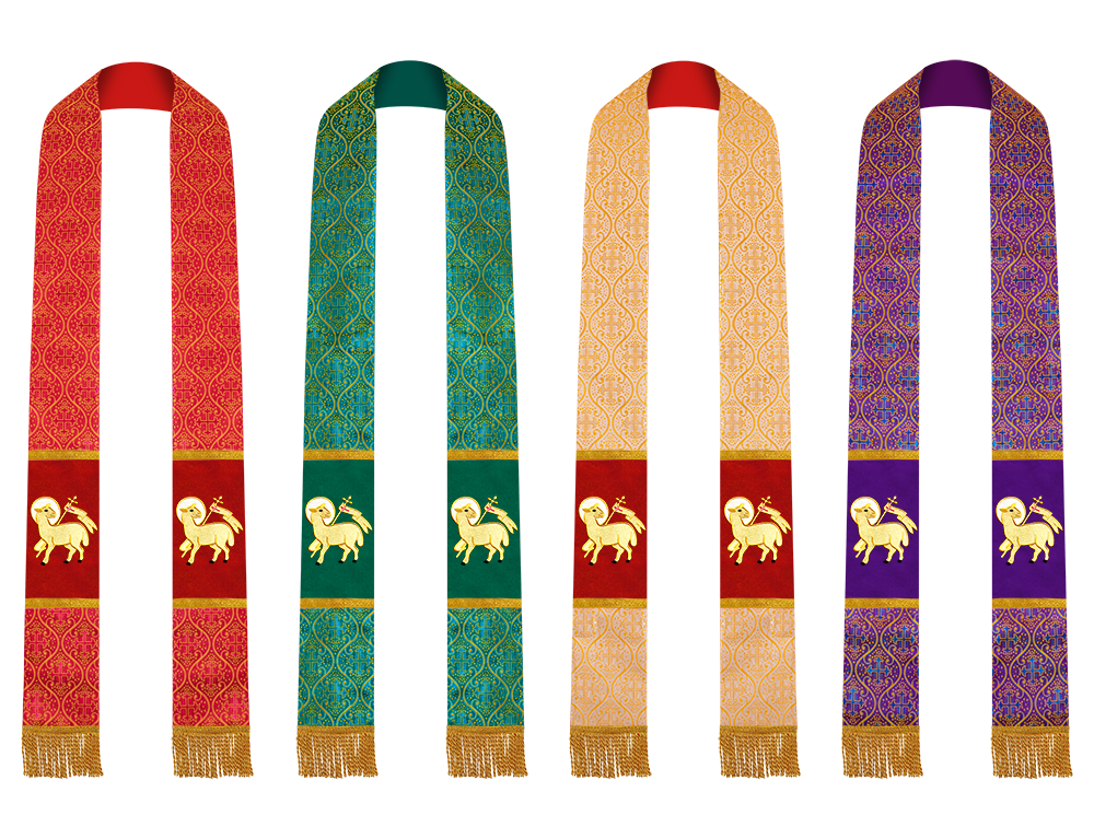 Set of 4 Priest Stole with Spiritual motif