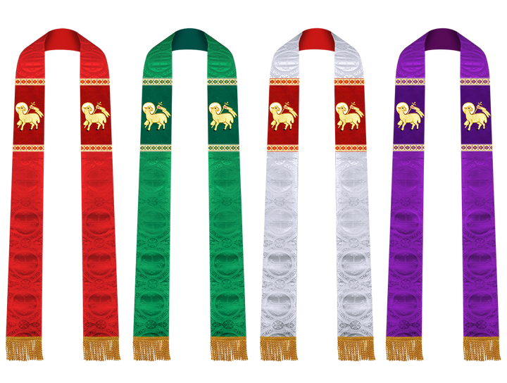 Set of Four Embroidered Stole with Motif