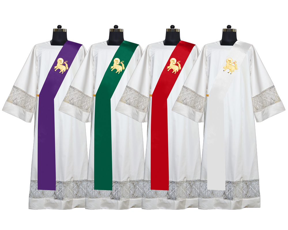 Set of 4 Deacon Stoles with Spiritual motif