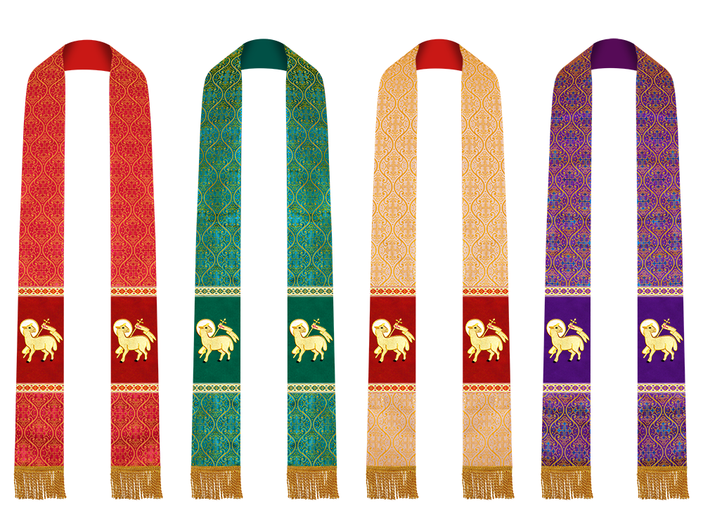 Set of Four Embroidered Stole with Motif