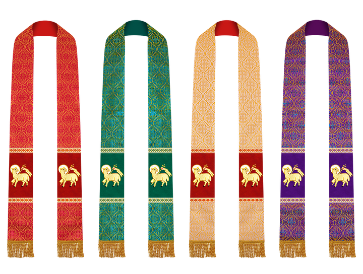 Set of Four Embroidered Stole with Motif