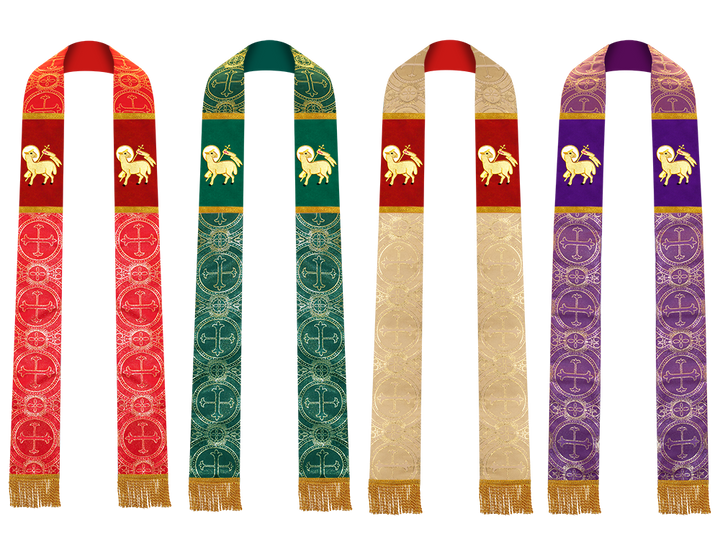 Set of 4 Clergy Stole with Spiritual motif