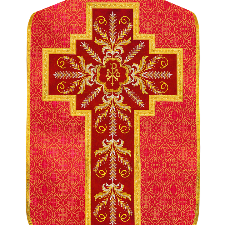 Set of Four Roman Chasuble with liturgical motifs