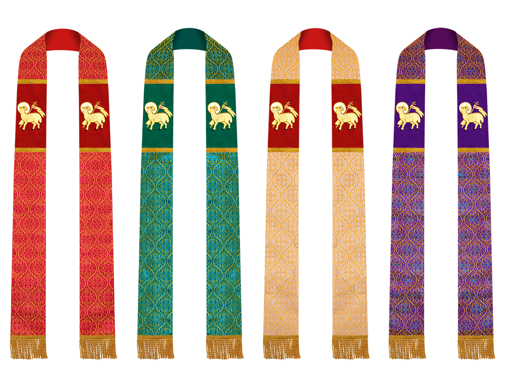 Set of 4 Clergy Stole with Spiritual motif