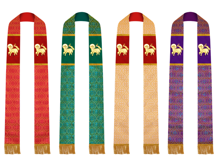 Set of 4 Clergy Stole with Spiritual motif