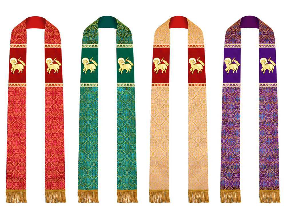 Set of Four Embroidered Stole with Motif