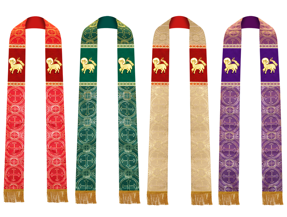 Set of Four Embroidered Stole with Motif