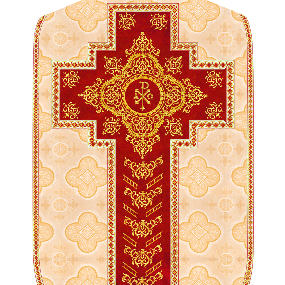 Traditional Fiddleback Vestment With Motifs and Trims