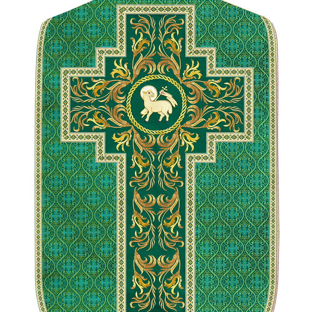 Roman Chasuble Vestment With Woven Braids and Trims