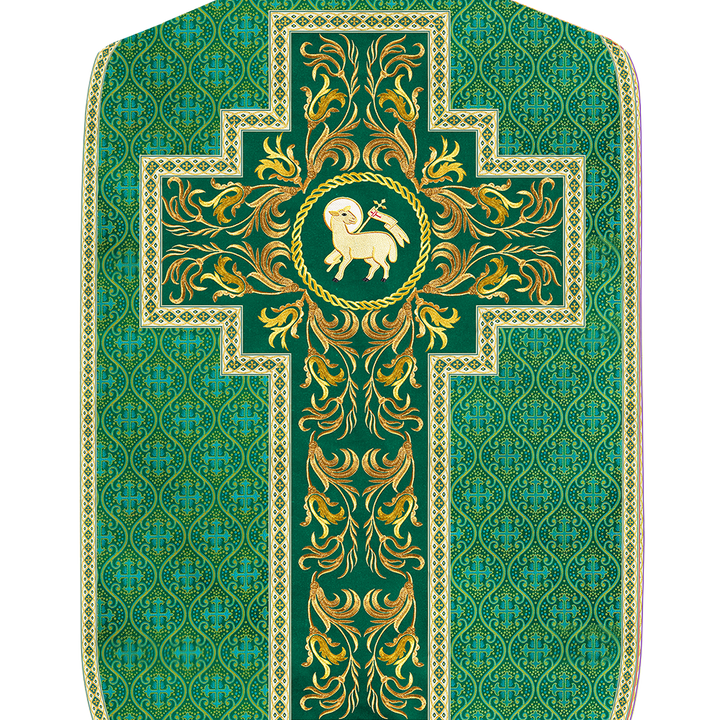 Roman Chasuble Vestment With Woven Braids and Trims