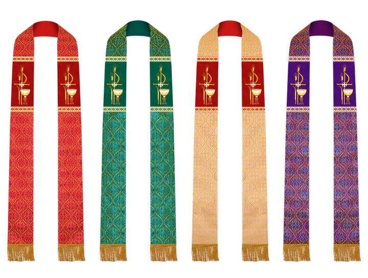 Set of Four Clergy stole with Motif and trims