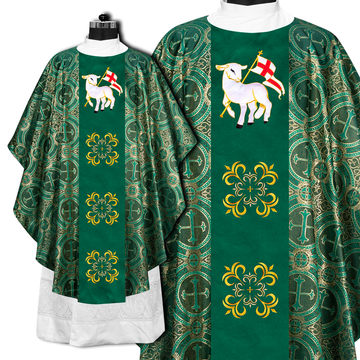 Gothic Chasuble vestment embellished with liturgical motifs