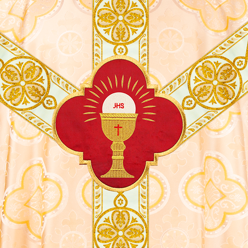 Liturgical Pugin Chasuble with Ornate Orphrey