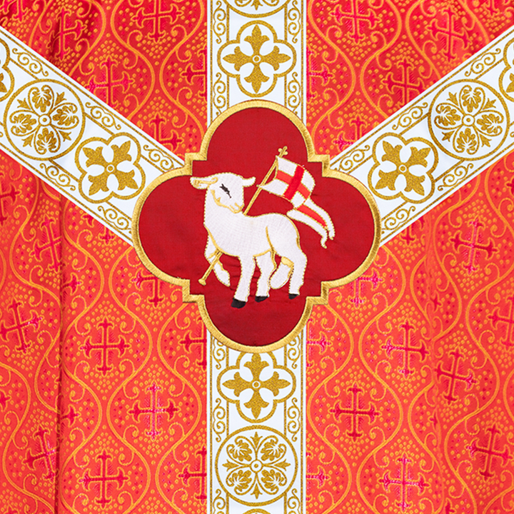 Pugin Chasuble Vestment with Elegant motif and Braided orphrey