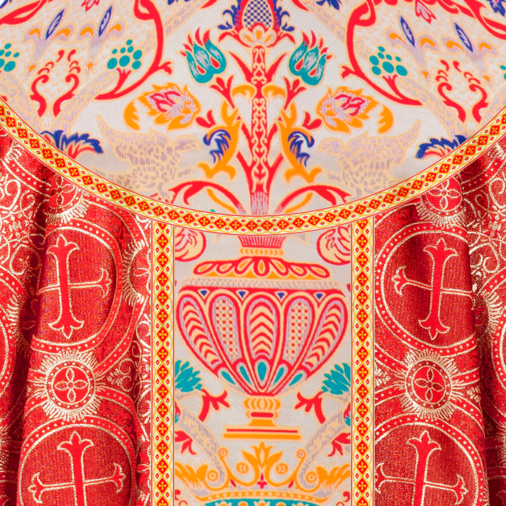 Gothic Chasuble in Coronation Tapestry Enhanced with Orphery and Trims