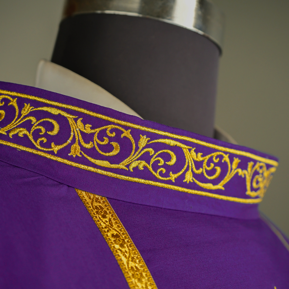 Advent chasuble with candle embroidery