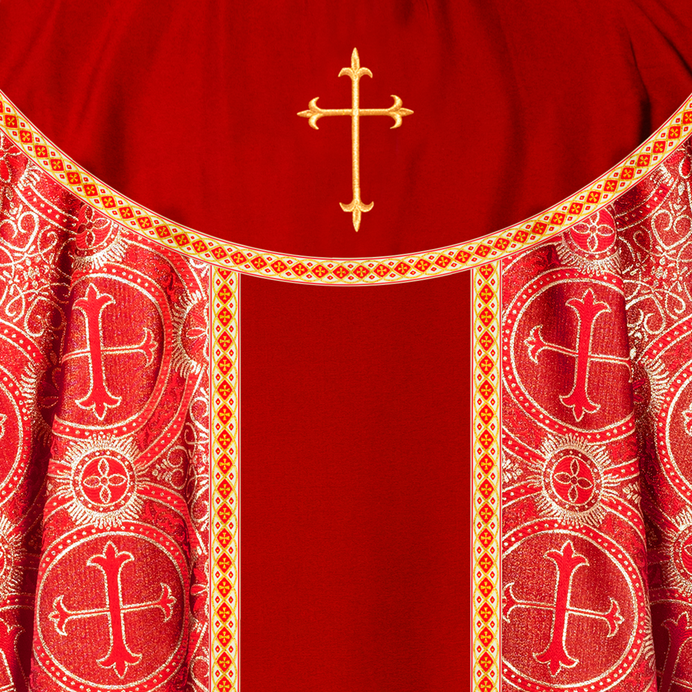 Gothic Chasuble Adorned with Western Cross Motif