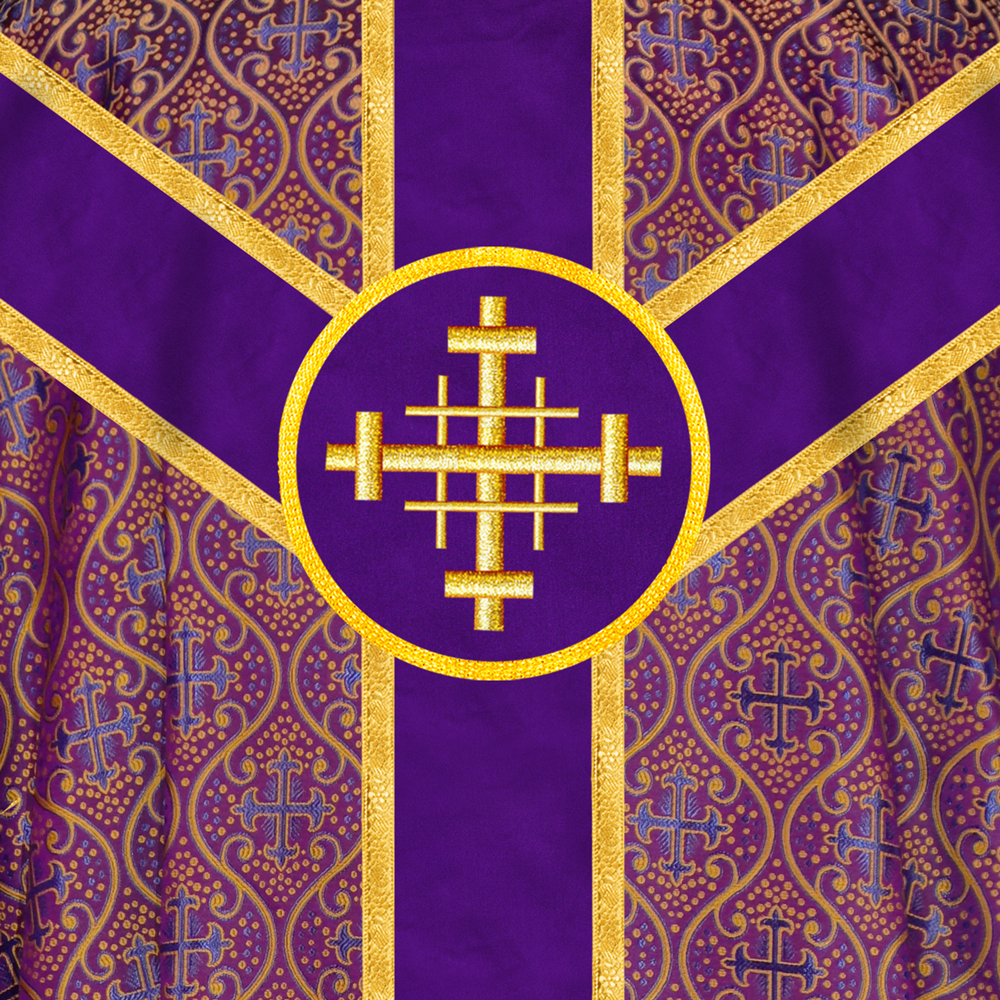 Gothic Chasuble with plain orphrey