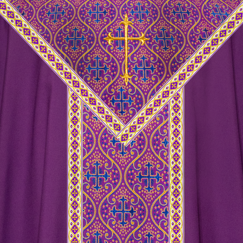 Adorned Gothic Chasuble Vestments with color trims