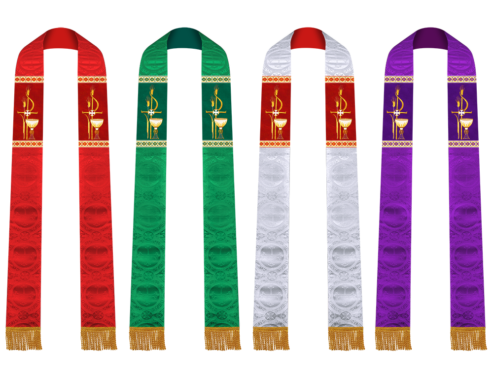 Set of Four Clergy stole with Motif and trims